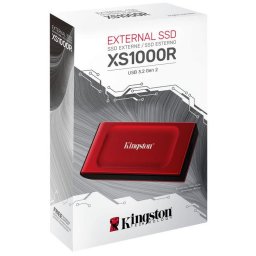 Kingston XS1000 2TB Red USB 3.2Gen2 External Solid State Drive with Adapter