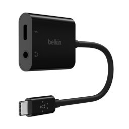 Belkin RockStar 3.5mm Audio with USB-C Charge Adapter Black