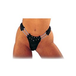 LEATHER PANTIES WITH CHAINS