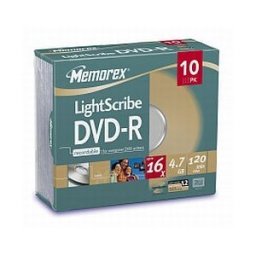 Memorex Lighscribe DVD-R 10 PCK J Case