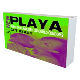 Playa Mixed Flavoured & Coloured Latex Condoms 1s x 12