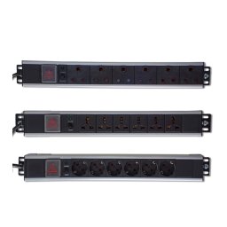 RCT 6 Way 16AMP 1U Rackmount Power Rail - 3-Pin