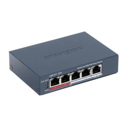 Hikvision 60 Watt 5 Port 10/100Mbps POE Network Switch 4 x PoE Ports + 1 x 10/100Mbps Uplink