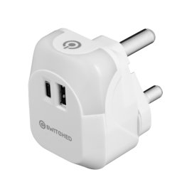 SWITCHED Halo Fast Charge Power Adaptor USB and TypeC Ports Output 17W-Soft Touch Night Light
