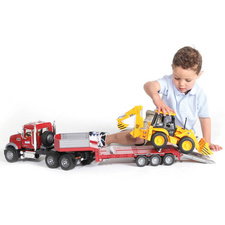 MACK Flatbed Truck with Backhoe