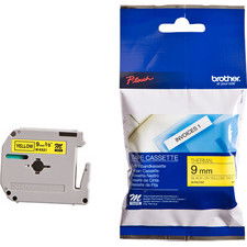 Nastri P-Touch serie M Brother - 9 mm - nero/giallo