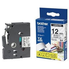 Nastri TZ Brother - 12 mm - nero/trasparente