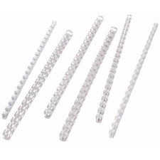 Dorsi plastici a 21 anelli GBC - 10 mm - 65 fogli - bianco