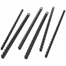 Dorsi plastici a 21 anelli GBC - 10 mm - 65 fogli - nero