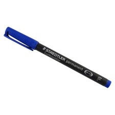 Penna a punta sintetica Lumocolor Permanent Staedtler - blu - fine