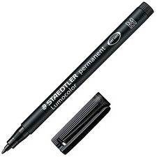 Penna a punta sintetica Lumocolor Permanent Staedtler - nero - media