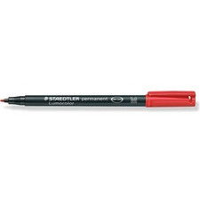 Penna a punta sintetica Lumocolor Permanent Staedtler - rosso - media