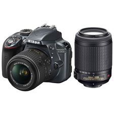 Aparat foto DSLR Nikon D3300 kit 18-55mm + 55-200mm, 24.2 MP, Filmare Full HD