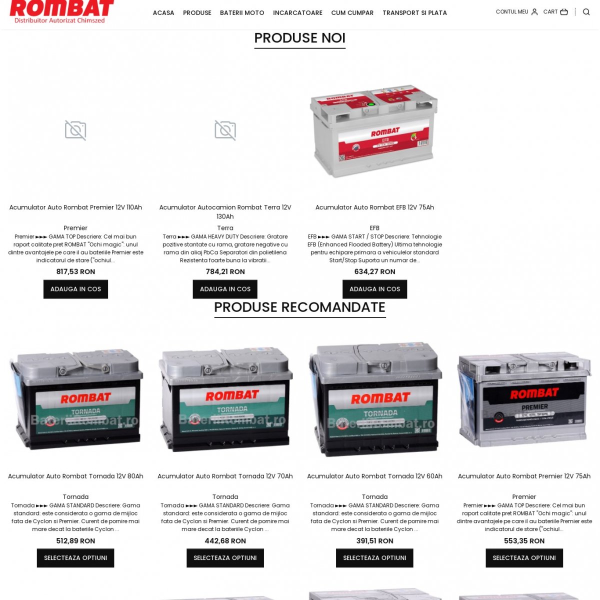 Magazin Online Baterii Rombat