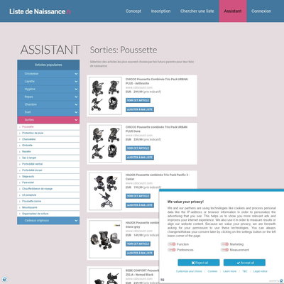 poussette store